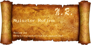 Nyisztor Rufina névjegykártya